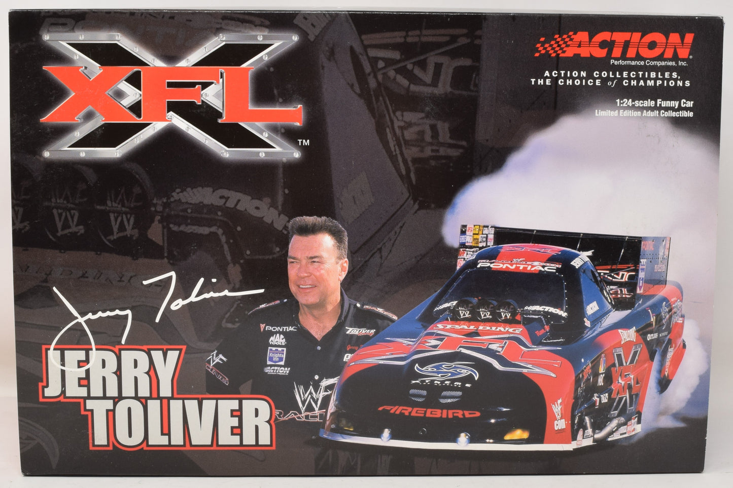 Jerry Toliver Action XFL Funny Car 2001 Pontiac Firebird 1:24 NIB