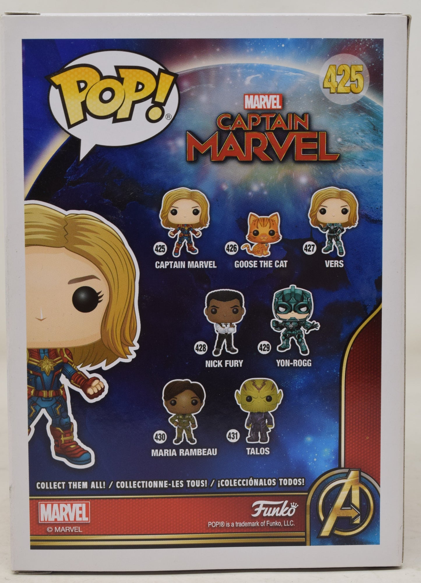 Captain Marvel 425 Funko Pop Booble Head Figure NIB