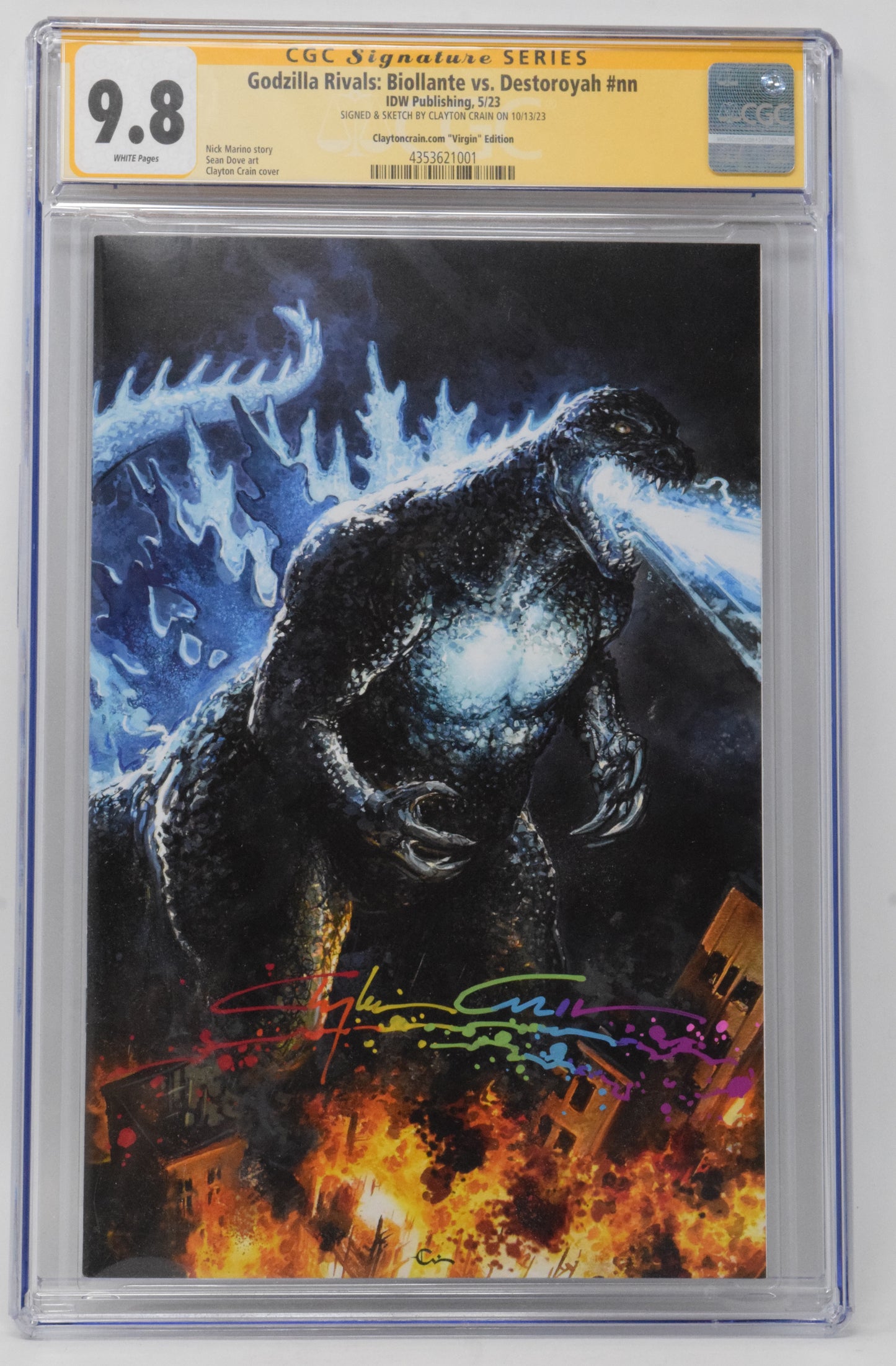 Godzilla Rivals Biollante Destoroyah 1 CGC SS 9.8 Clayton Crain Murder Signed