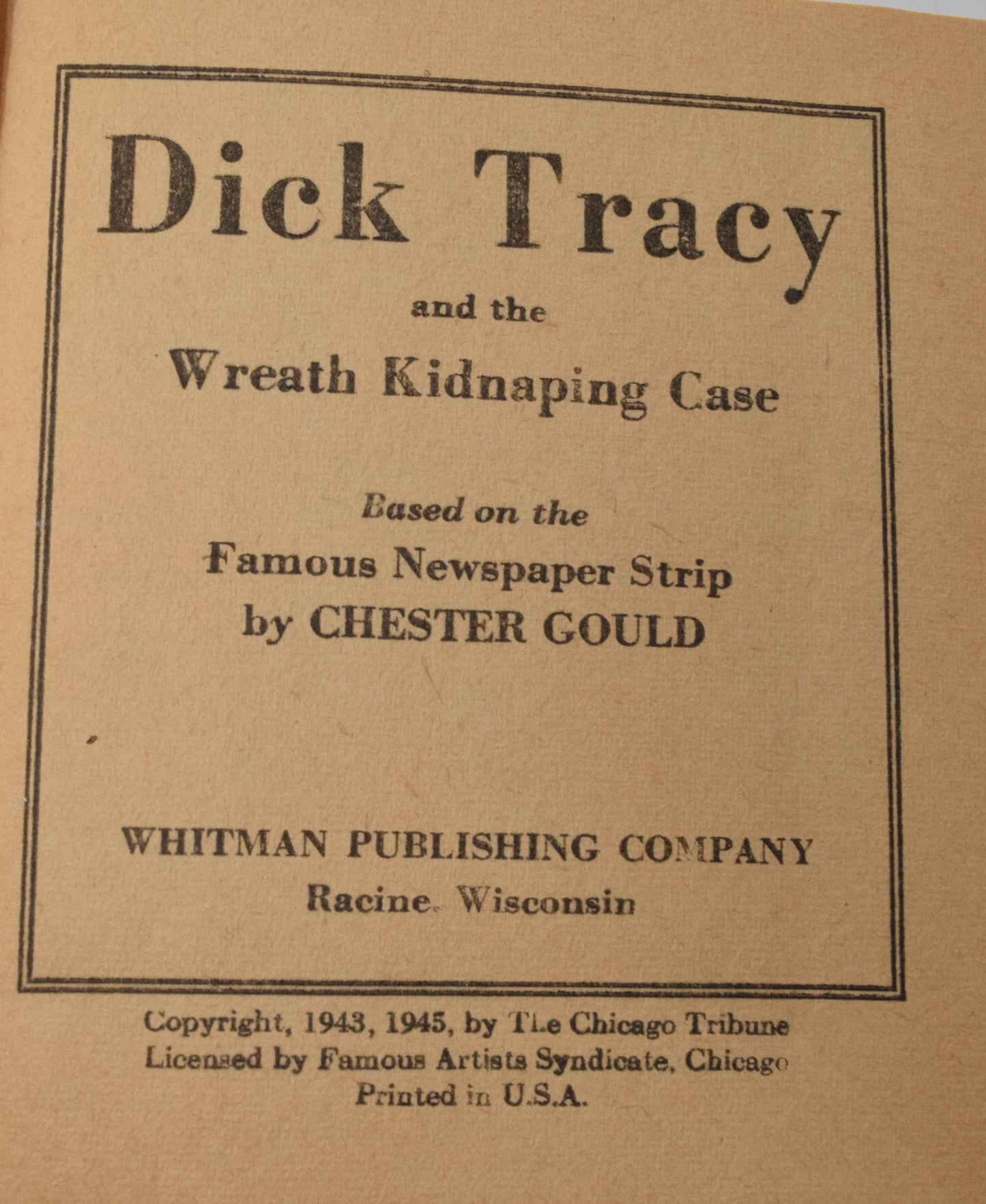 Dick Tracy And The Wreath Kidnapping Case 1482 Better Little Book Whitman 1945 VF NM - Golden Apple Comics