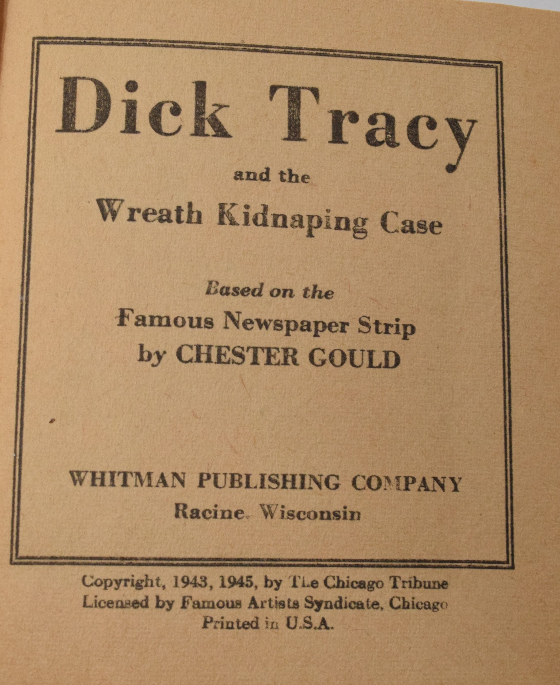 Dick Tracy And The Wreath Kidnapping Case 1482 Better Little Book Whitman 1945 VF NM - Golden Apple Comics