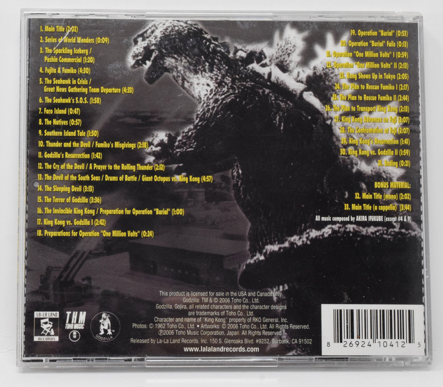 King Kong Vs Godzilla Soundtrack CD Akira Ifukube 1962