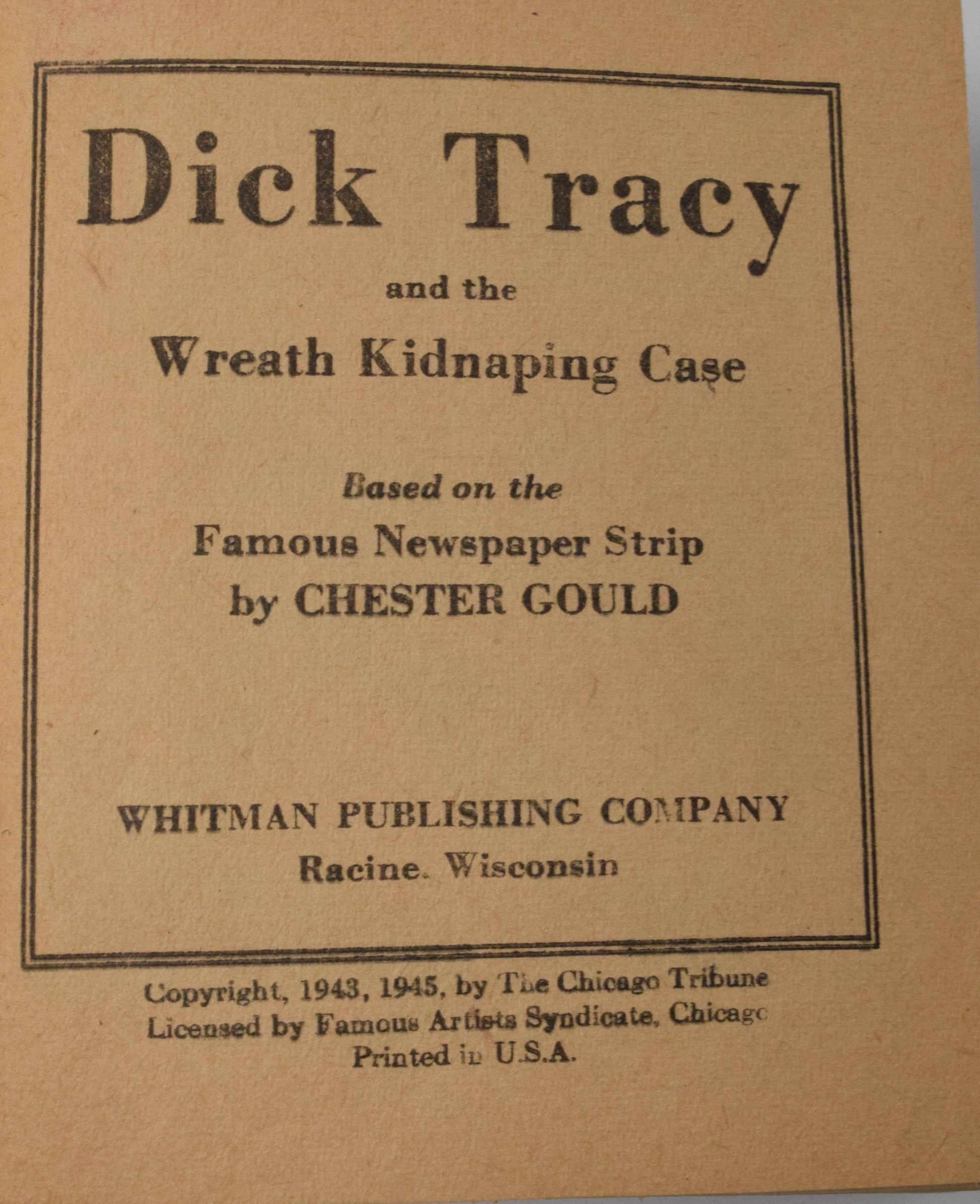 Dick Tracy And The Wreath Kidnapping Case 1482 Better Little Book Whitman 1945 FN - Golden Apple Comics