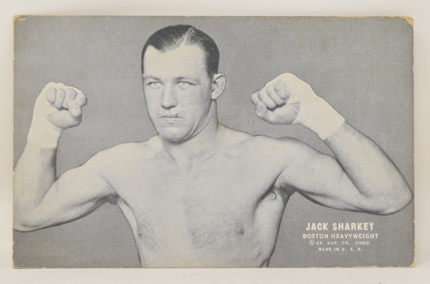 Jack Sharkey Boxing Exhibit Card Postcard Penny Arcade Photo 1920s 5 x 3