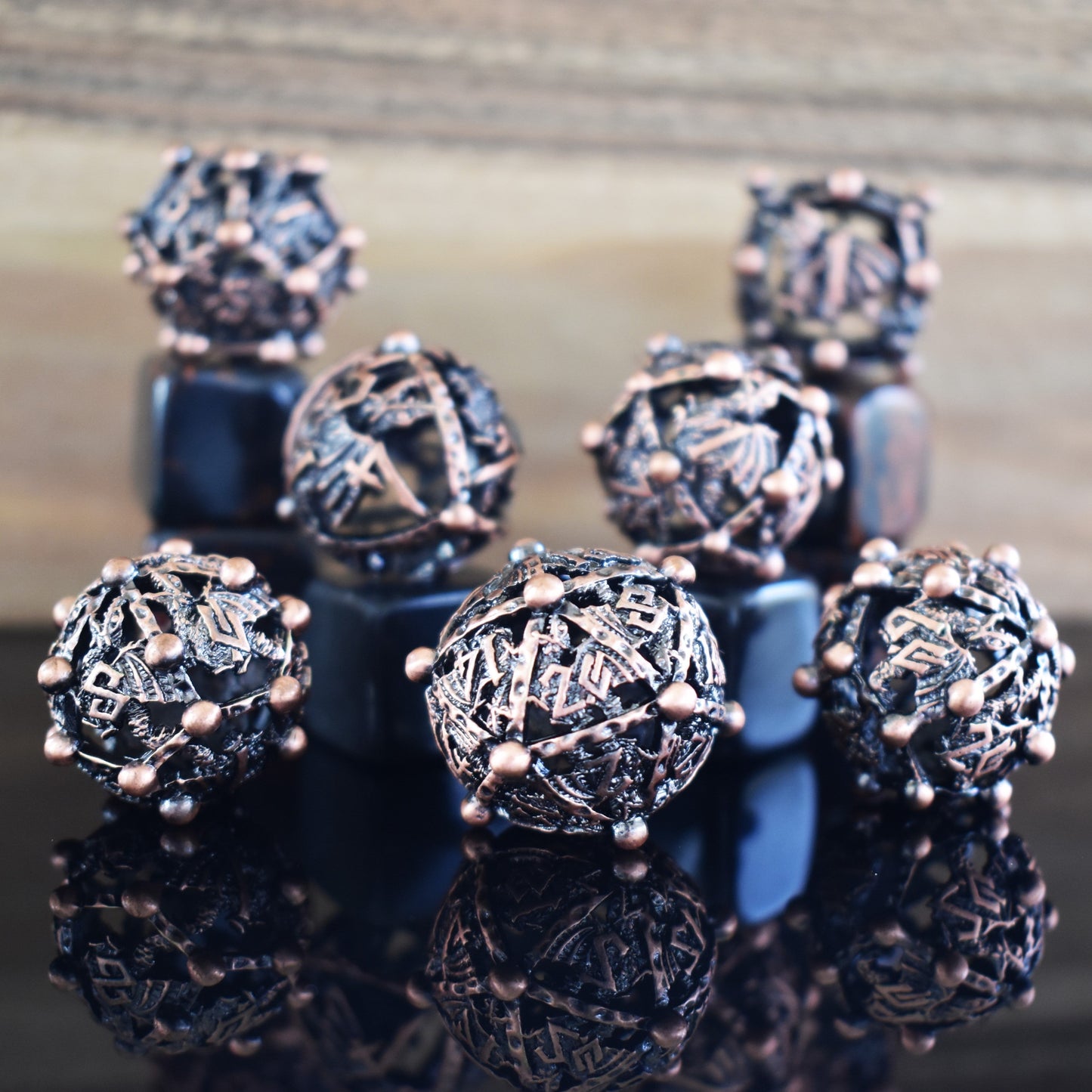 Orb of the Dragon Hollow Metal Dice Set - Bronze