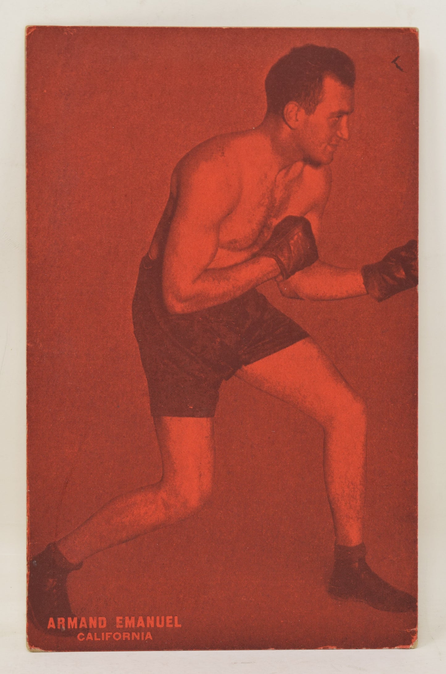 Armand Emanuel Boxing Exhibit Card Postcard Penny Arcade Photo 1927 5 x 3