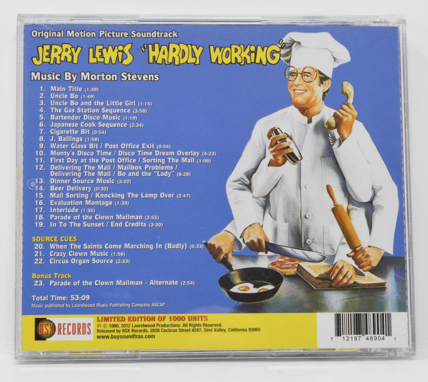 Hardly Working Soundtrack CD Morton Stevens