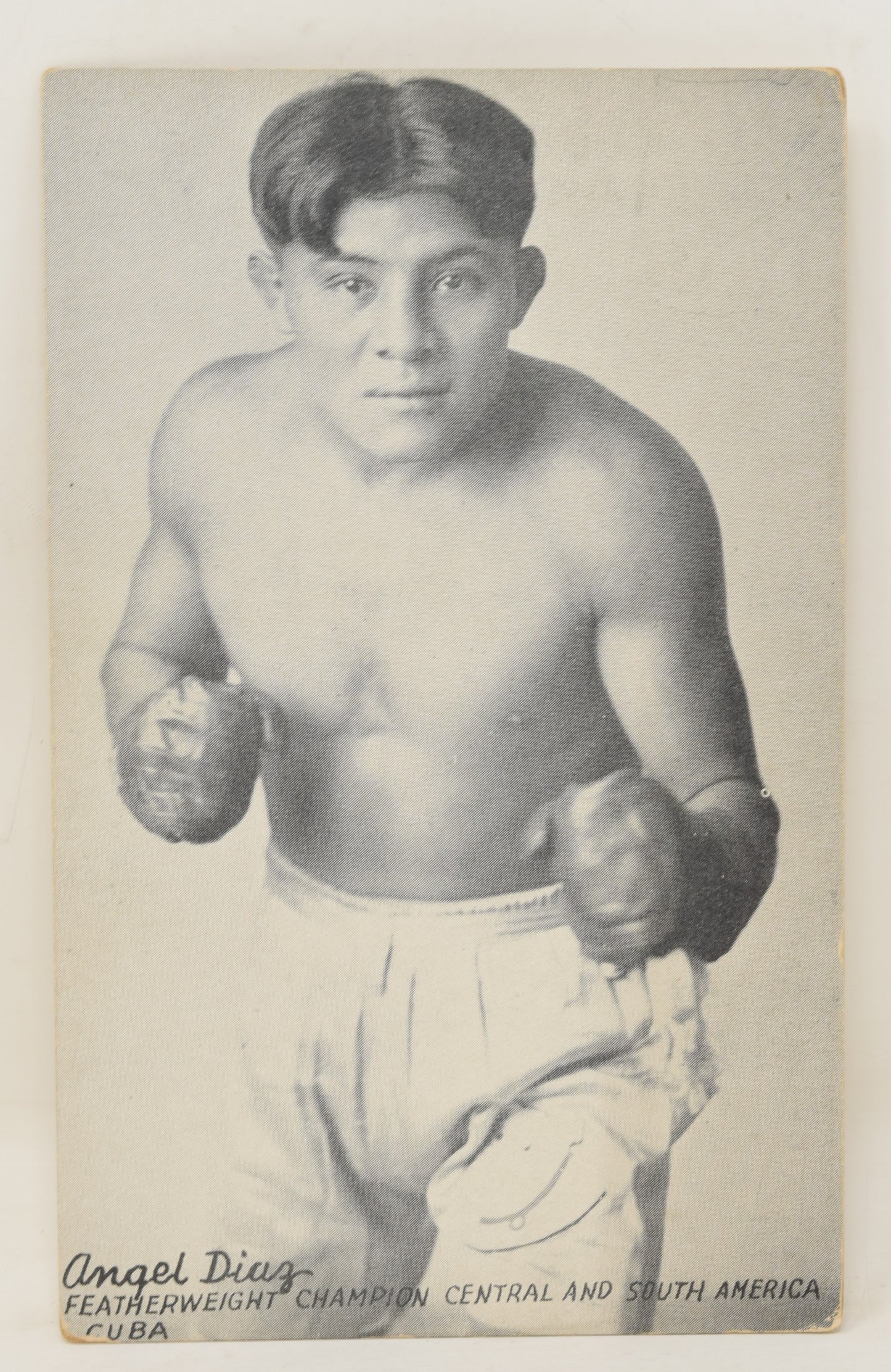 Angel Diaz Boxing Exhibit Card Postcard Penny Arcade Photo 1925 5 x 3