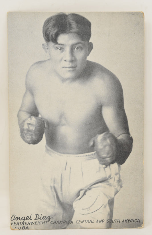 Angel Diaz Boxing Exhibit Card Postcard Penny Arcade Photo 1925 5 x 3