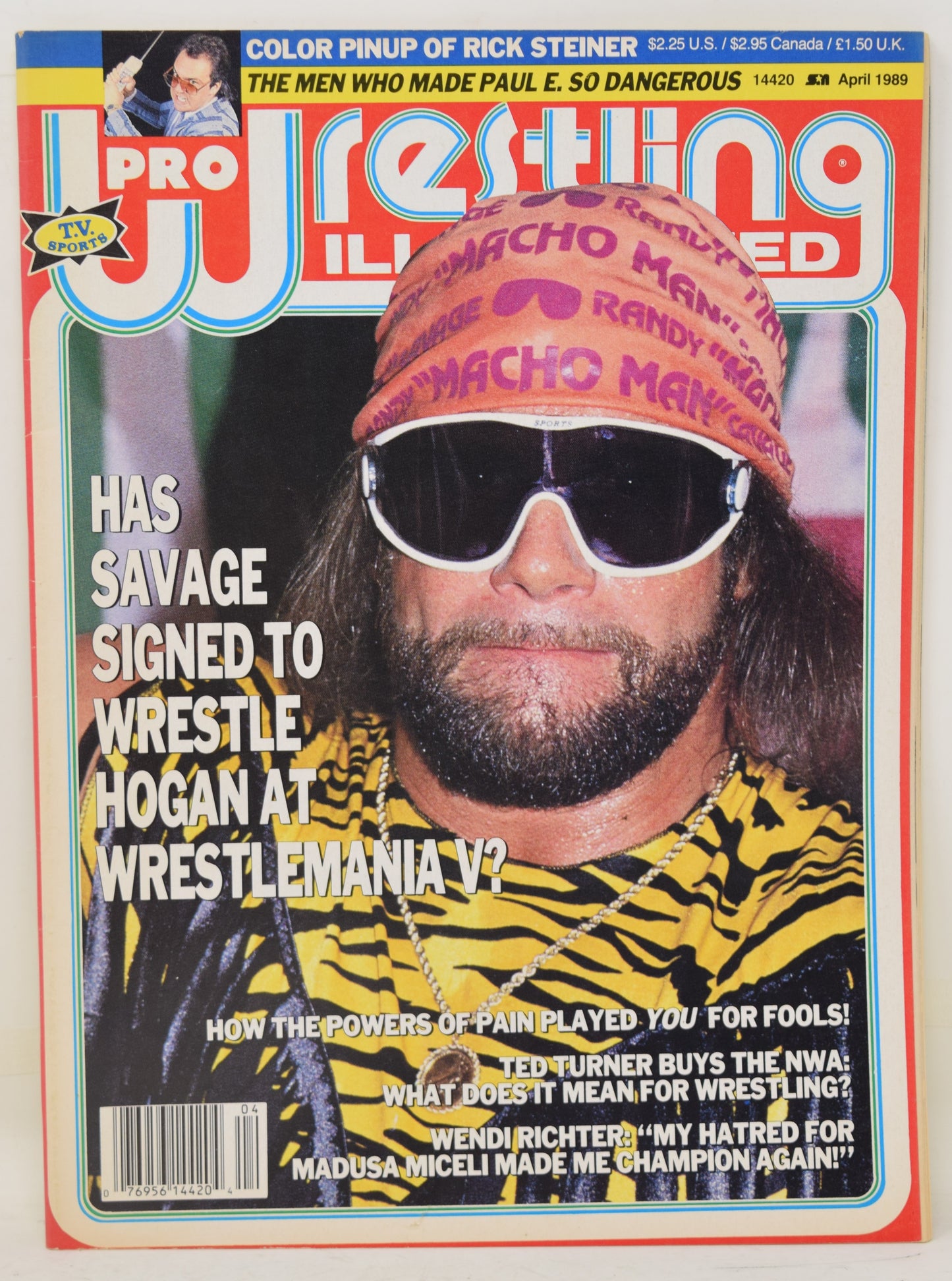 Pro Wrestling Illustrated Magazine April 1989 VF Randy Savage Macho Man WWF WCW