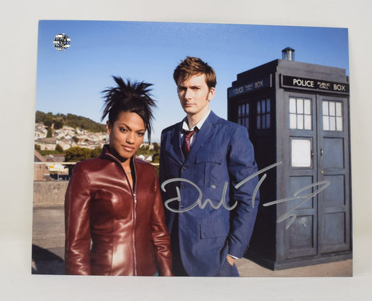 David Tennant W/ Freema Agyeman Doctor Who Tardis Autograph Signed 8 x 10 Photo COA - Golden Apple Comics