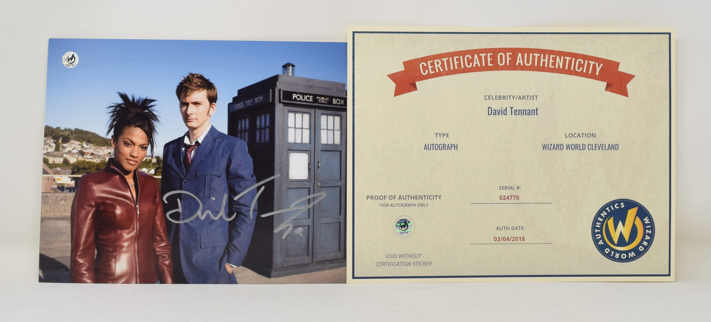 David Tennant W/ Freema Agyeman Doctor Who Tardis Autograph Signed 8 x 10 Photo COA - Golden Apple Comics