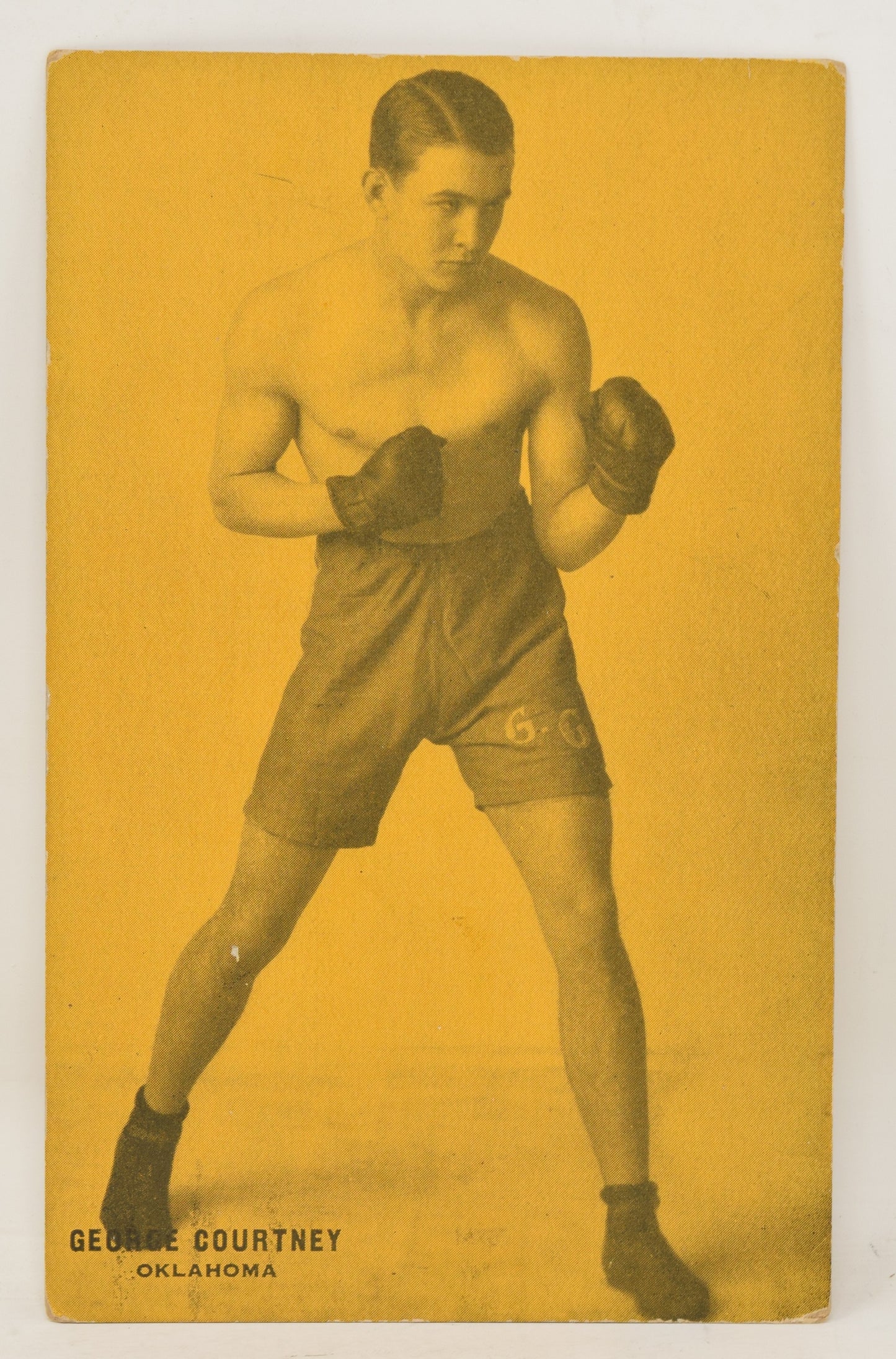 George Coutney Boxing Exhibit Card Postcard Penny Arcade Photo 1928 5 x 3