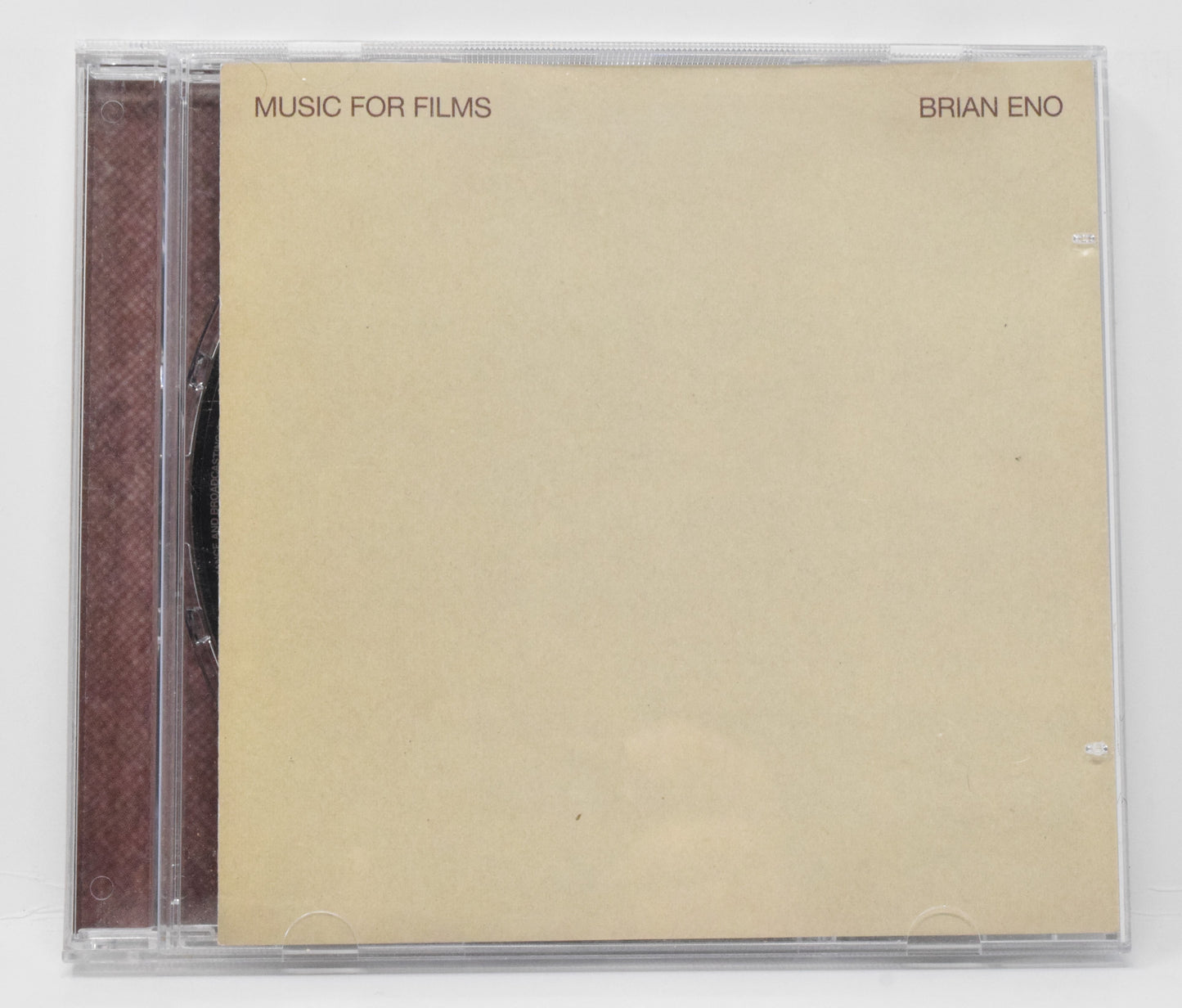 Brian Eno Music For Films CD