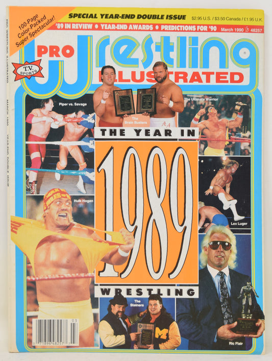 Pro Wrestling Illustrated Magazine March 1990 FN 1989 Hulk Hogan WWF WCW