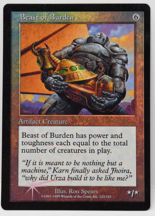 Magic The Gathering MTG Card Beast Of Burden Foil Urzas Legacy Promo LP