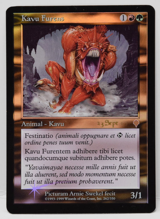 Magic The Gathering MTG Card Kavu Rufens Latin Foil Invasion Promo LP
