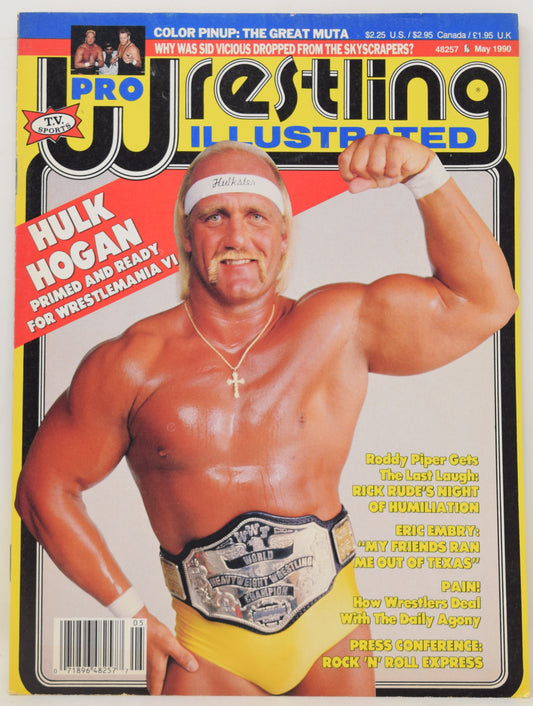 Pro Wrestling Illustrated Magazine May 1990 FN VF Hulk Hogan Great Muta WWF WCW