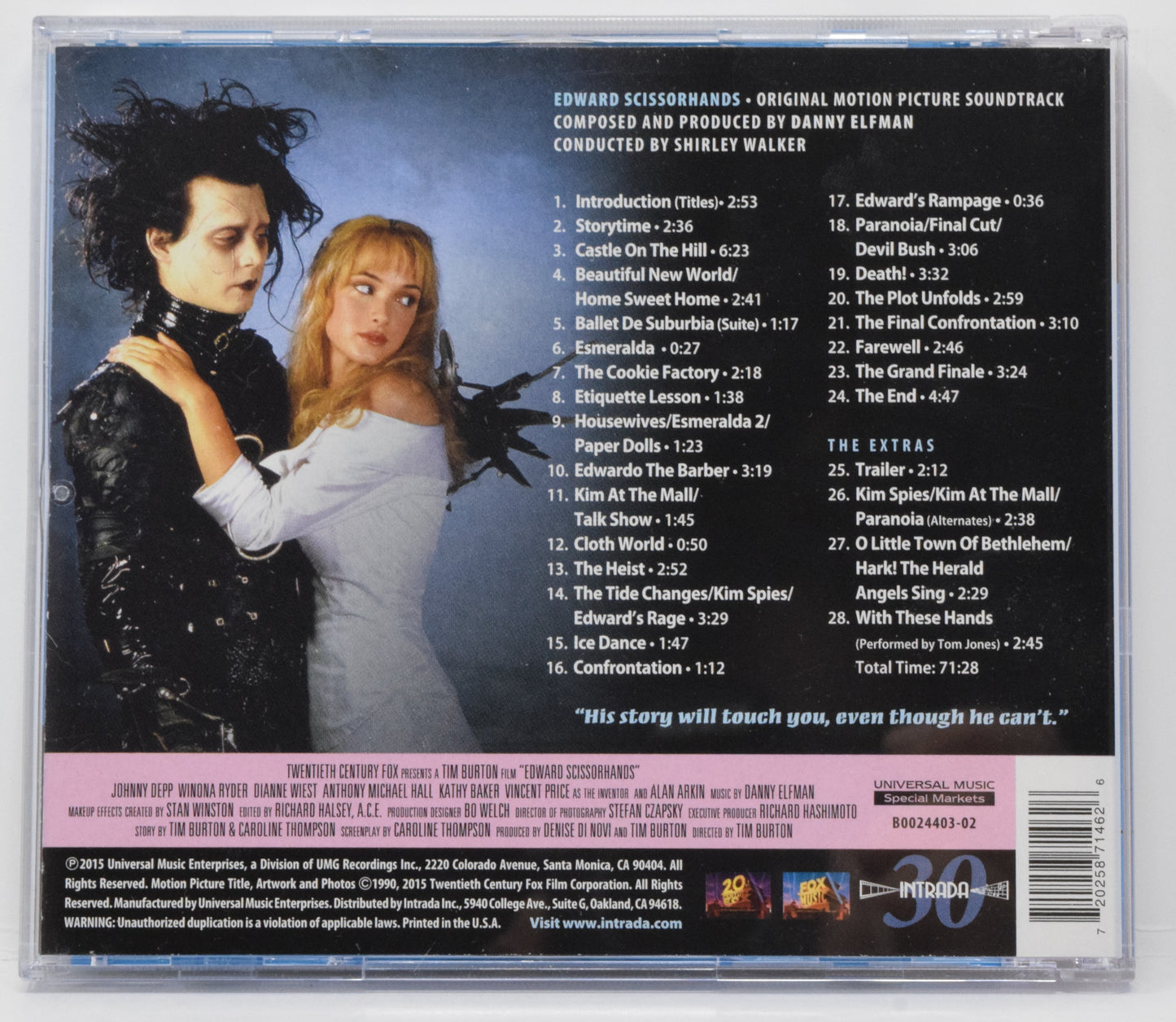 Edward Scissorhands Soundtrack CD Danny Elfman Intrada