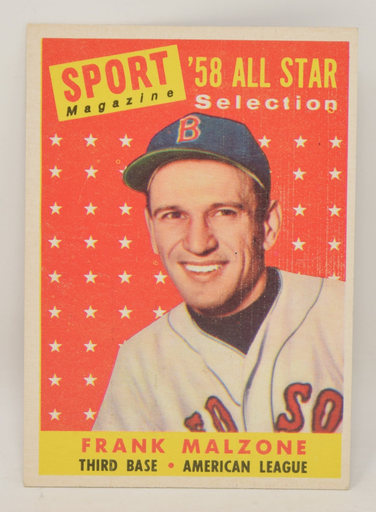 Frank Malzone Baseball Card Topps 1958 Boston Red Sox All Star 481