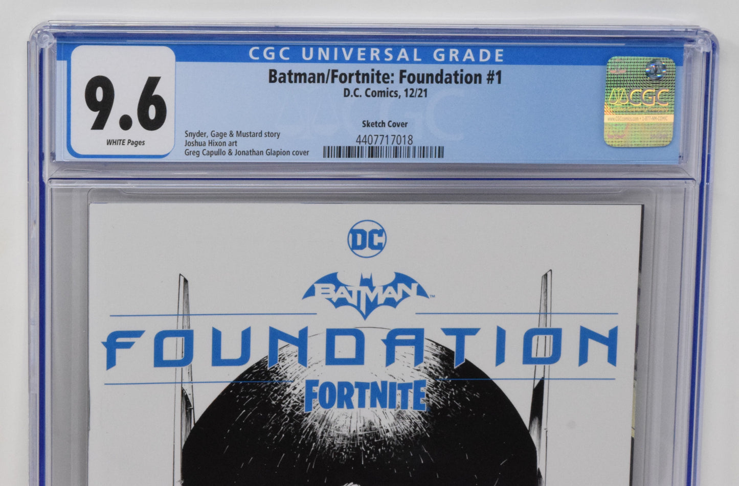 Batman Fortnite Foundation 1 DC 2021 CGC 9.6 Greg Capullo Trade Sketch Variant