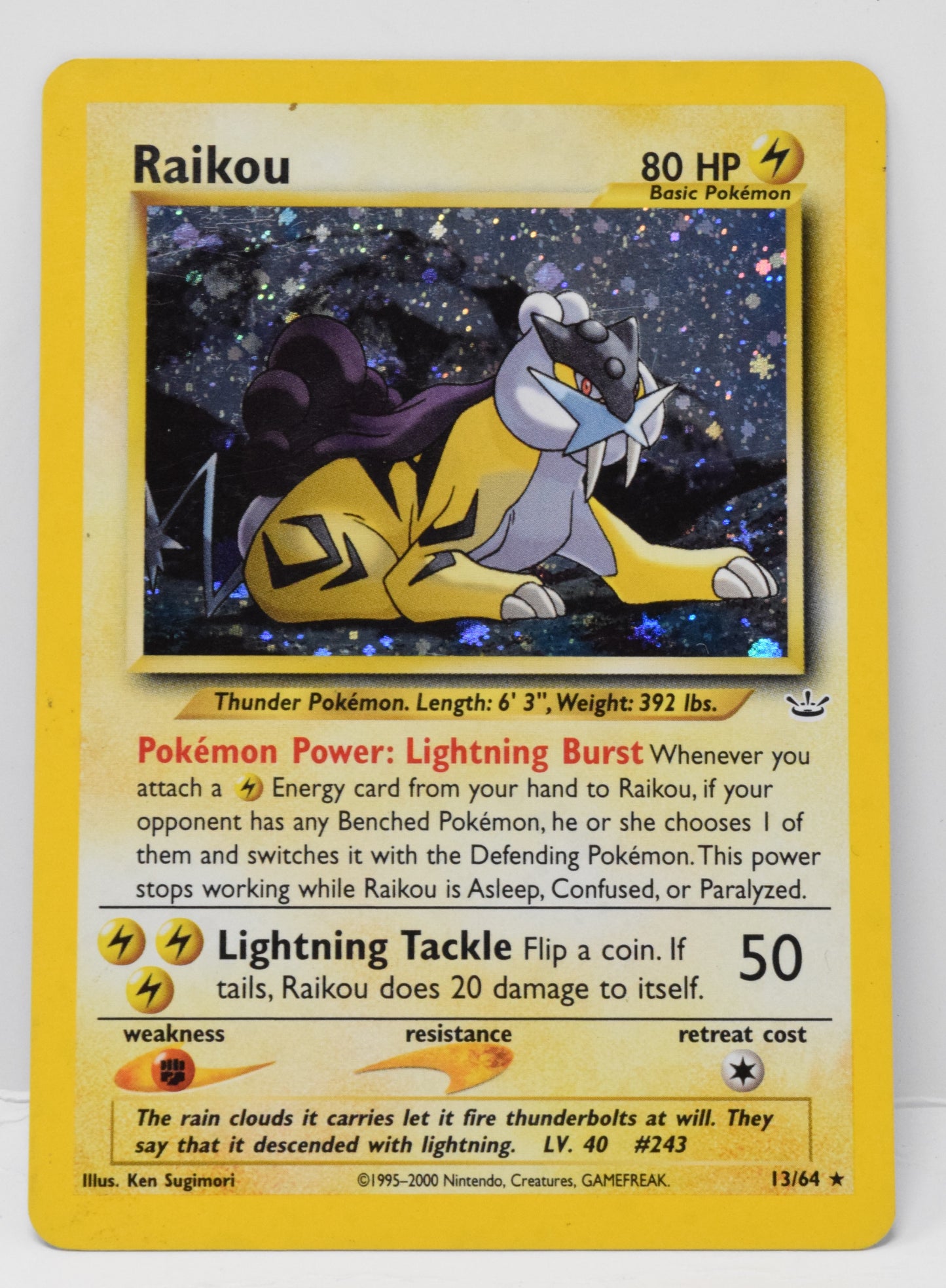 Pokemon Card Raikou Holo Neo Revalation 13/64 HP