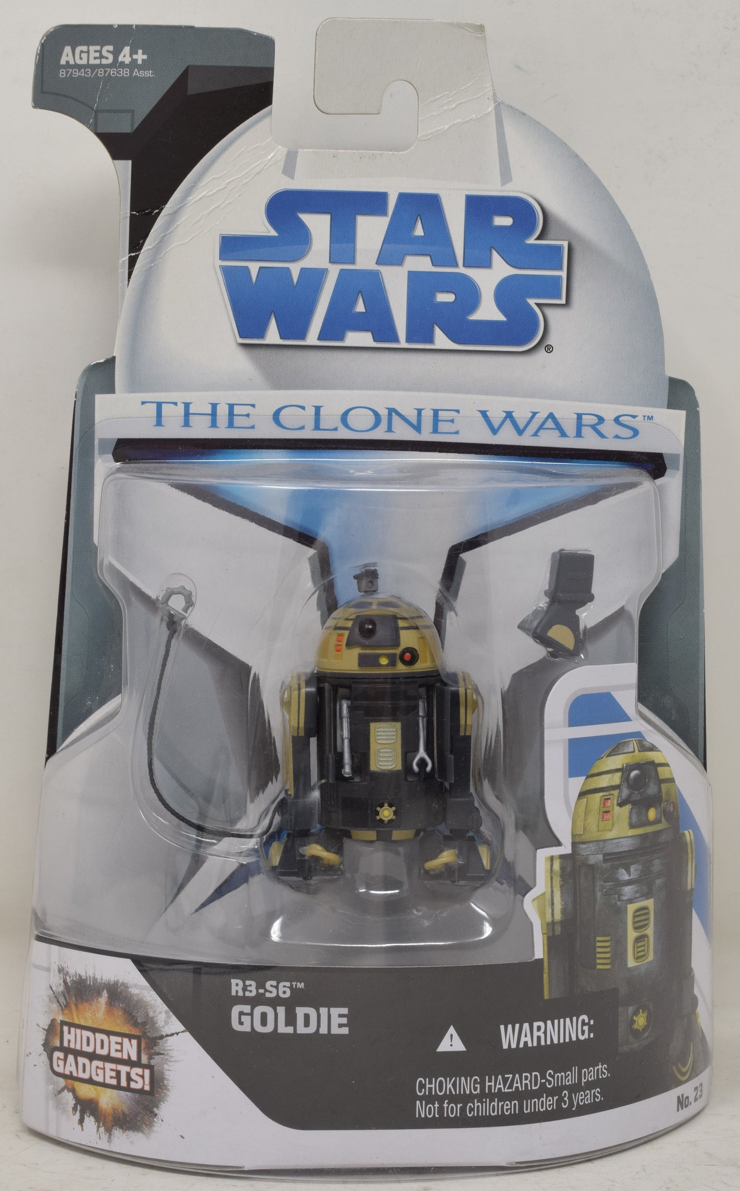 Star Wars The Clone Wars R3-S6 Goldie No.23 Action Figure Hasbro MOC New