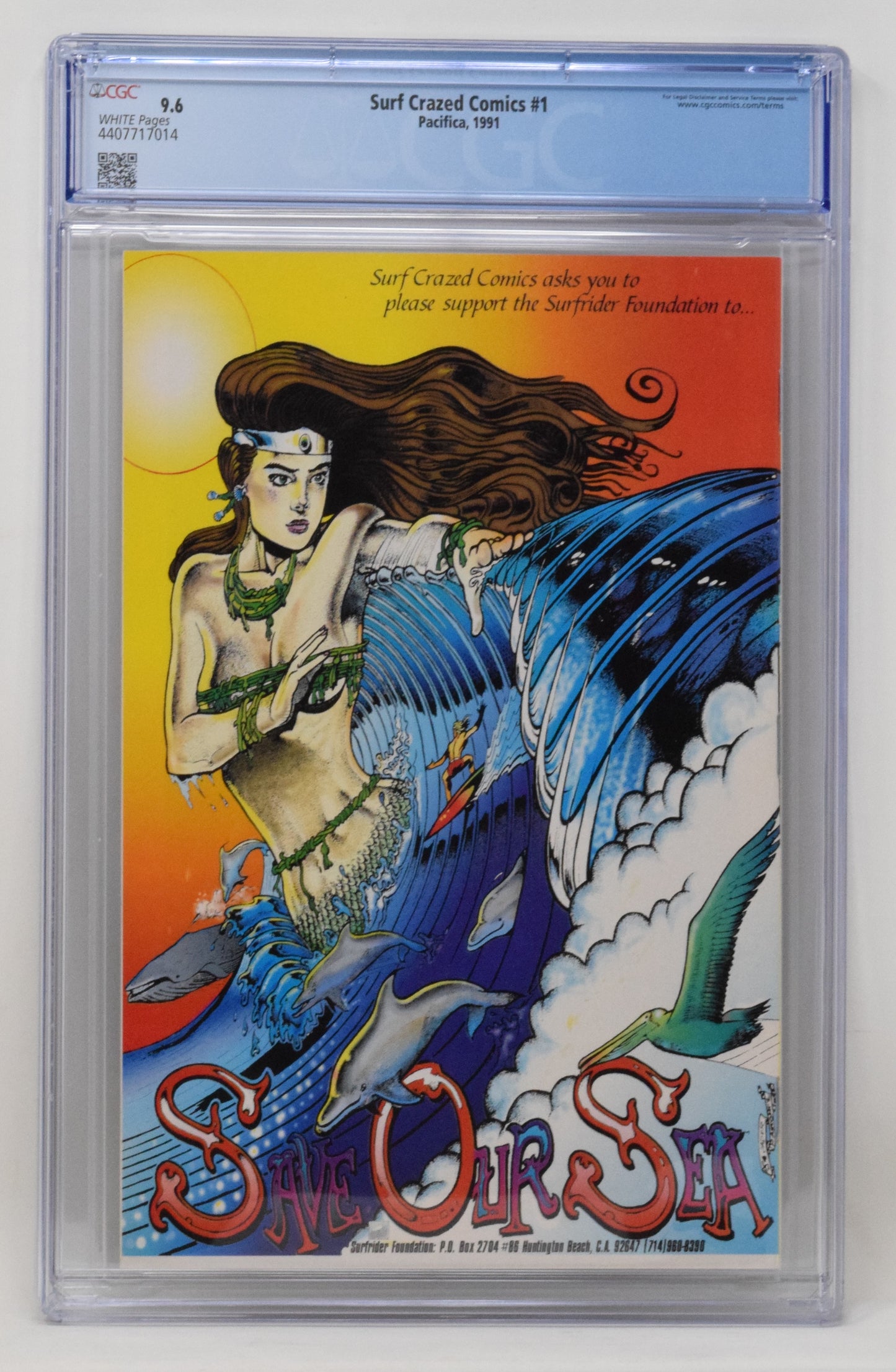 Surf Crazed Comics 1 Pacifica 1991 CGC 9.6 Roy Gonzalaz Surfer Surfing