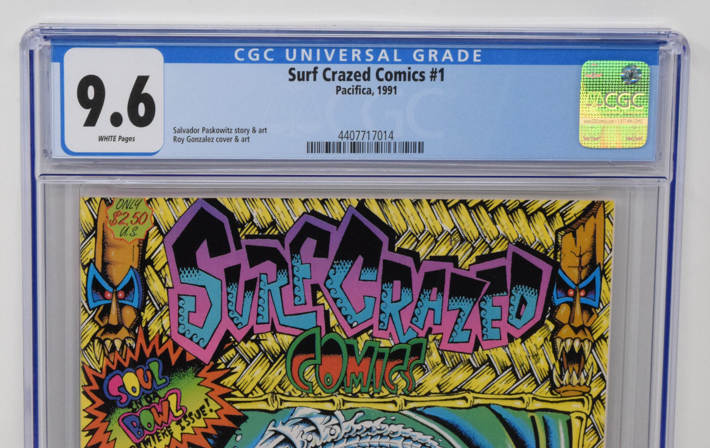 Surf Crazed Comics 1 Pacifica 1991 CGC 9.6 Roy Gonzalaz Surfer Surfing