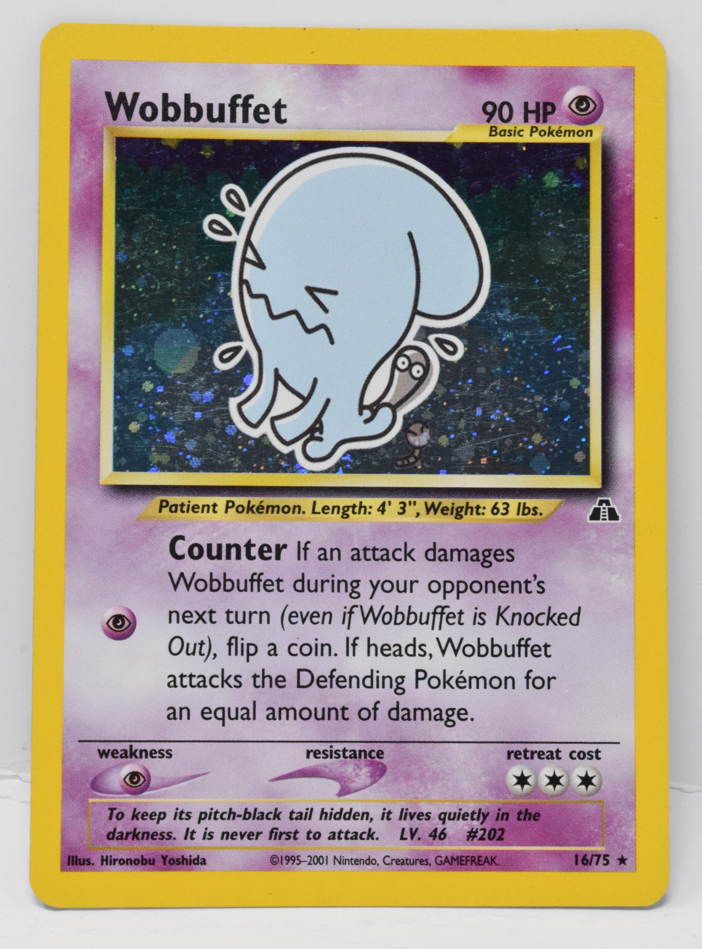 Pokemon Card Wobbuffet Holo Neo Discovery 16/75 LP