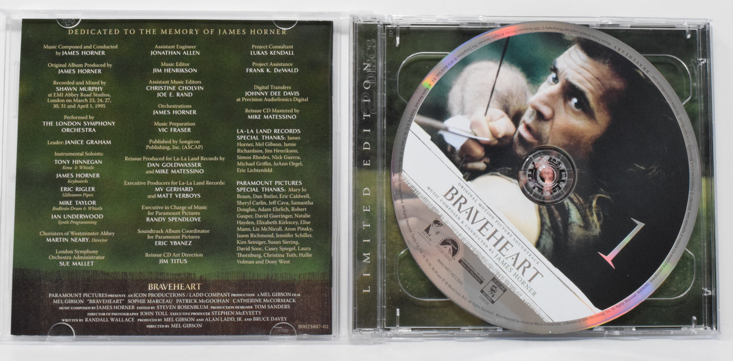 Braveheart Soundtrack CD James Horner LTD 3000