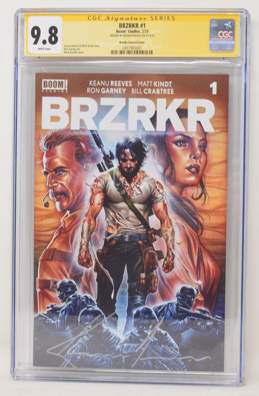 BRZRKR 1 B Mark Brooks 2021 CGC SS 9.8 Signed Keanu Reeves