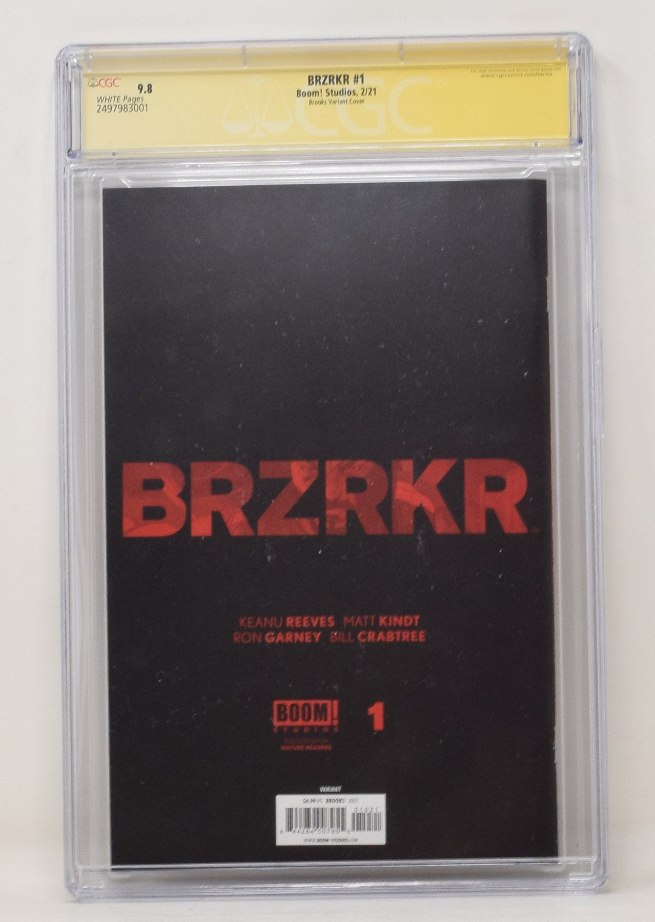 BRZRKR 1 B Mark Brooks 2021 CGC SS 9.8 Signed Keanu Reeves