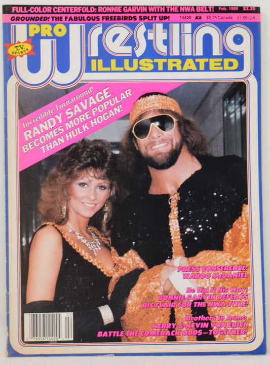 Pro Wrestling Illustrated Magazine February 1988 FN Randy Savage Macho Man WWF WCW