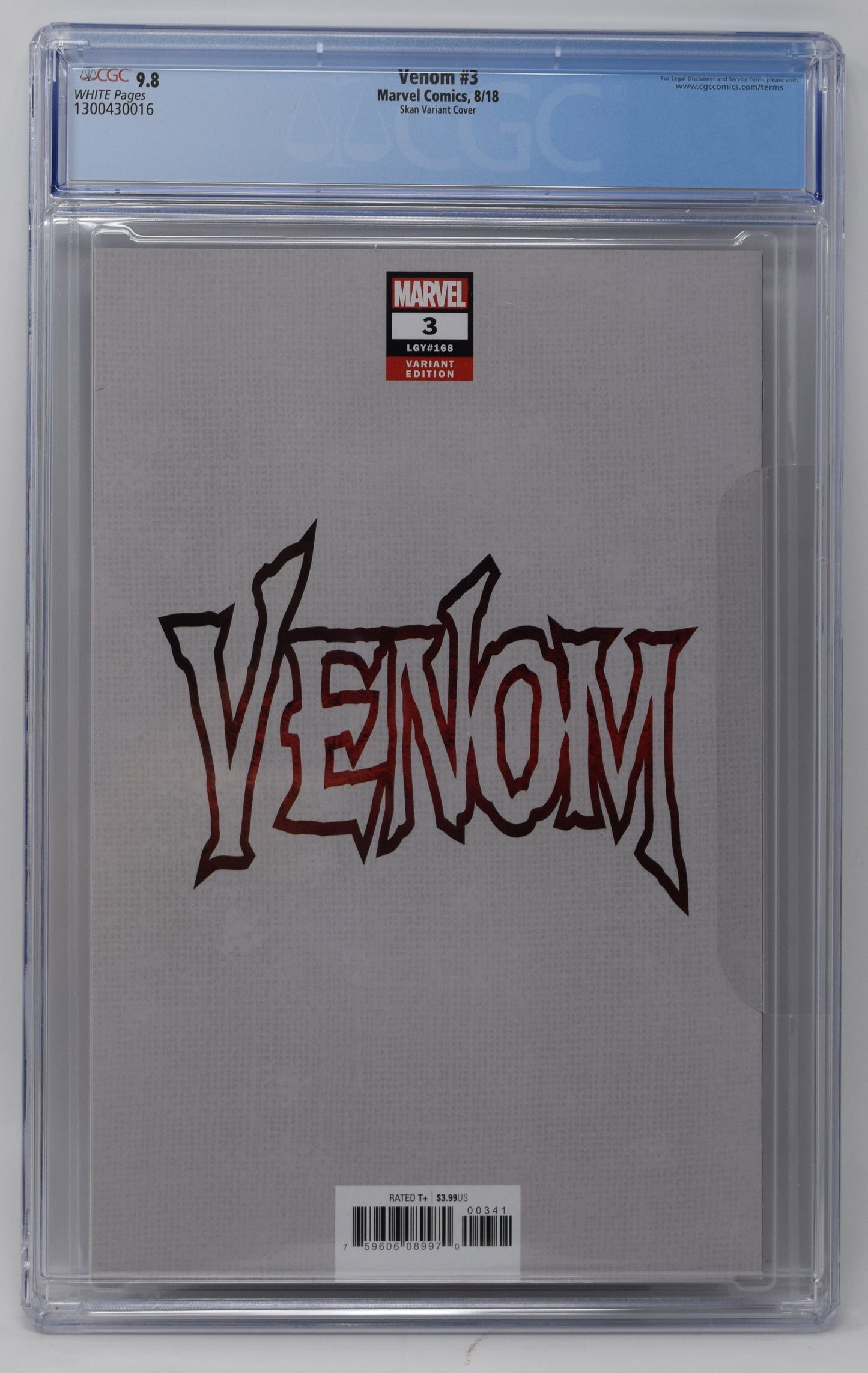 Venom 3 Marvel 2018 CGC 9.8 Skan Srisuwan Trade Variant 1st Knull