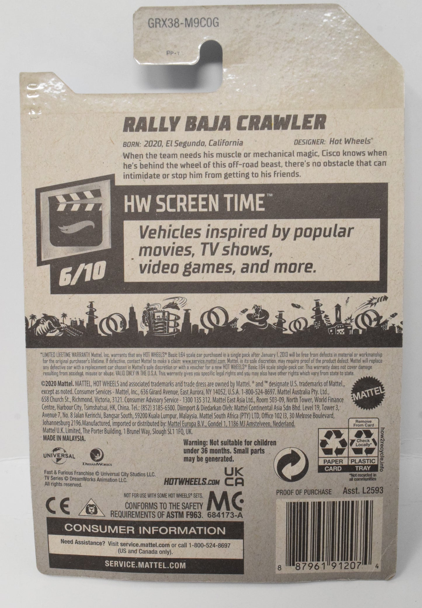 Hot Wheels Rally Baja Crawler HW Screen Time Netflix DieCast Car 6/10 141 New