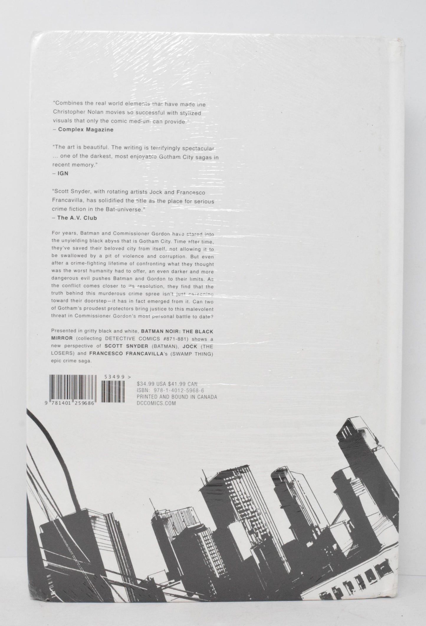 Batman Noir The Black Mirror HC New Sealed DC 2016