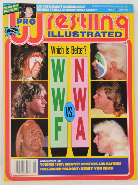 Pro Wrestling Illustrated Magazine January 1991 FN VF Hulk Hogan Ric Flair WWF NWA