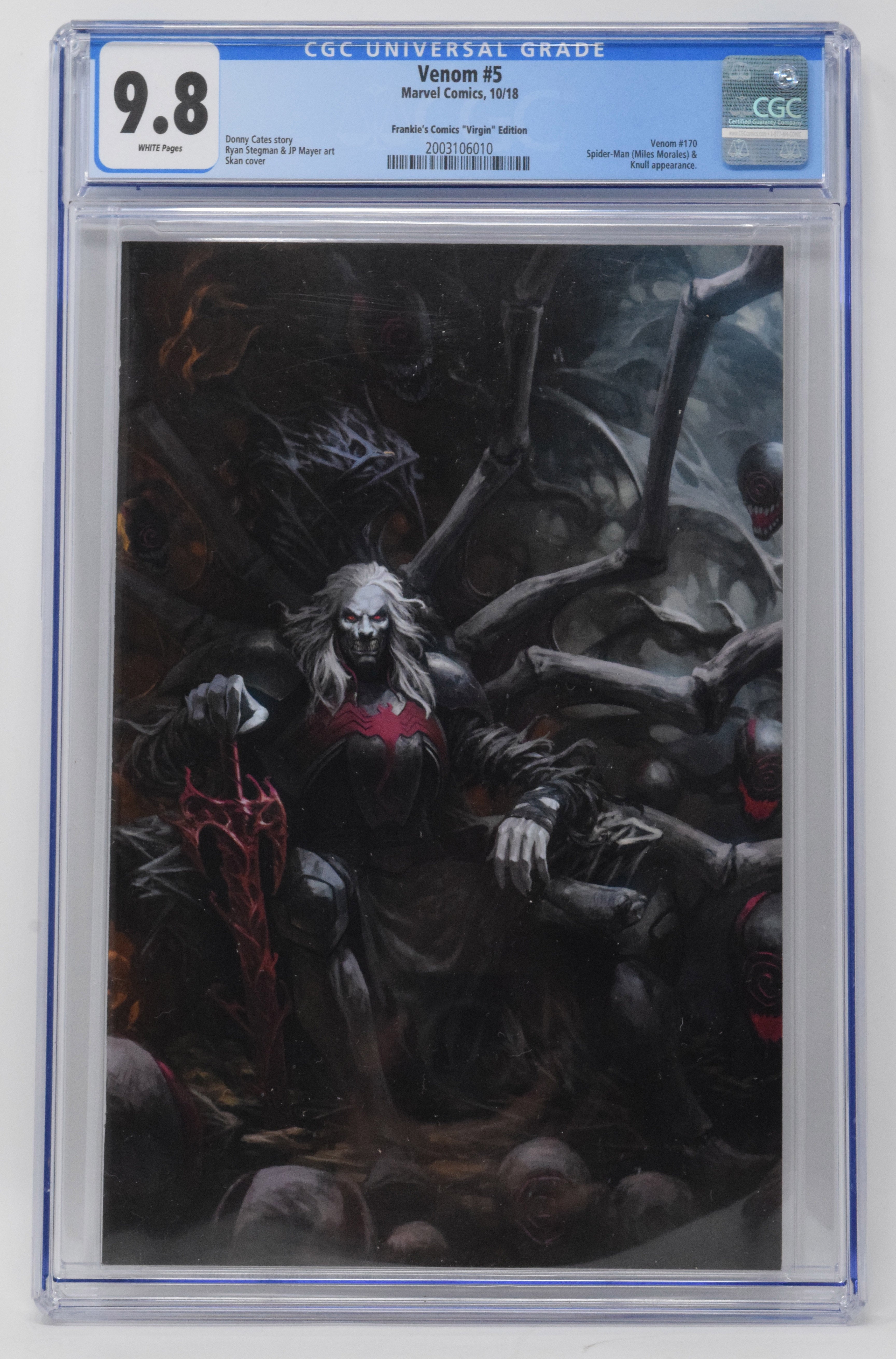 Venom 5 Marvel 2018 CGC 9.8 Skan Srisuwan Virgin Variant 1st Knull Cov