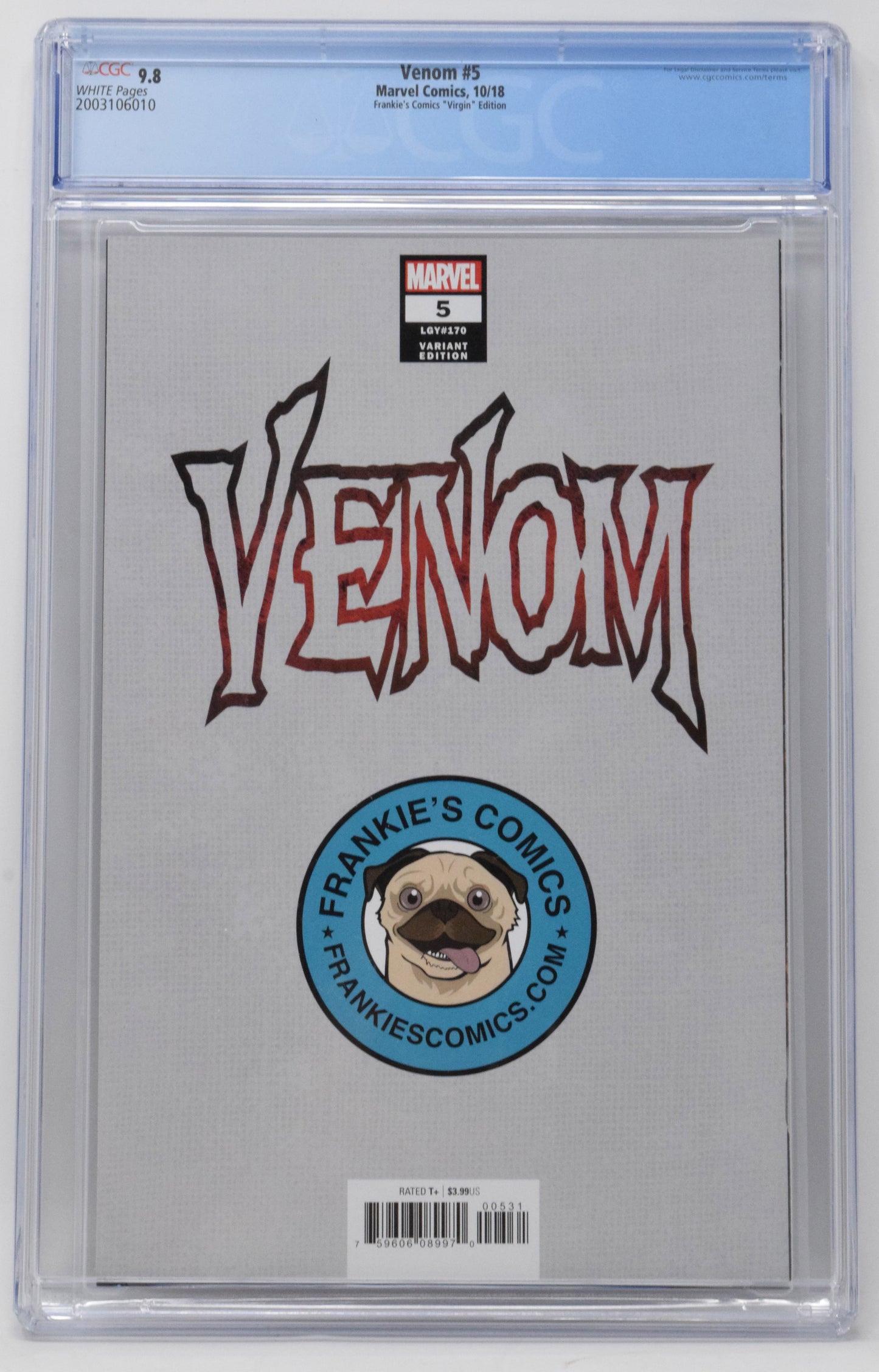 Venom 5 Marvel 2018 CGC 9.8 Skan Srisuwan Virgin Variant 1st Knull Cover