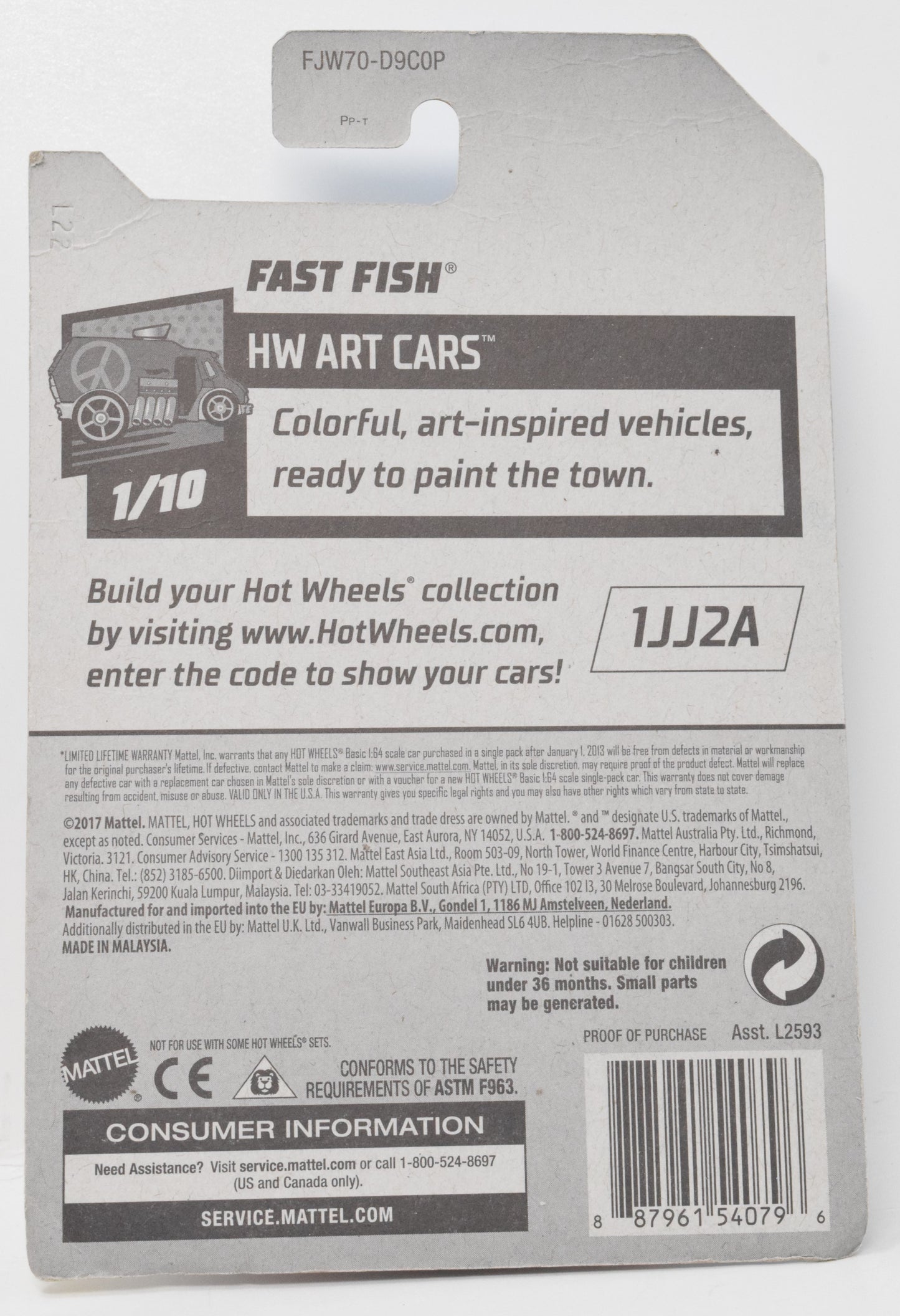 Hot Wheels Fast Fish HW Art Cars DieCast Car 1/10 301 New