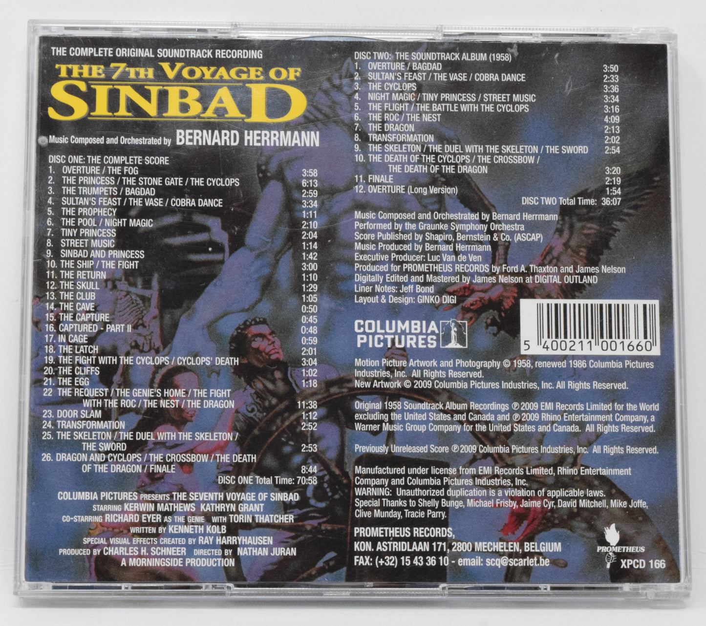 The 7th Voyage Of Sinbad Soundtrack CD Bernard Herrmann 2 Disc