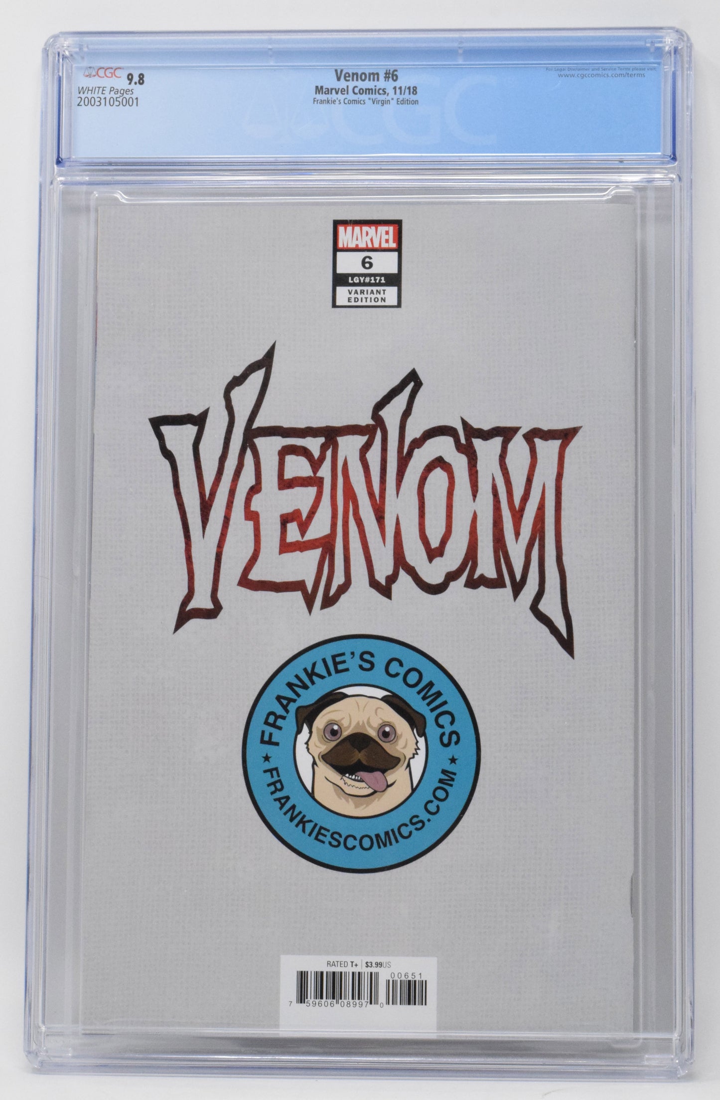 Venom 6 Marvel 2018 CGC 9.8 Skan Srisuwan Virgin Variant Knull