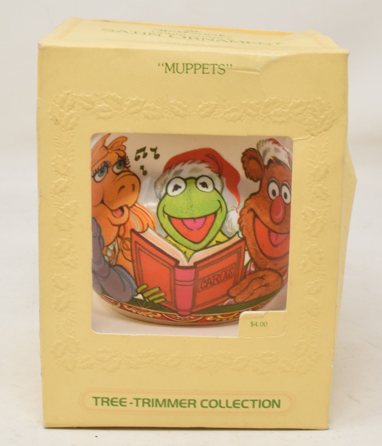 Hallmark Ornament Muppets Kermit Miss Piggy Fuzzy Christmas Tree 1980 NIB