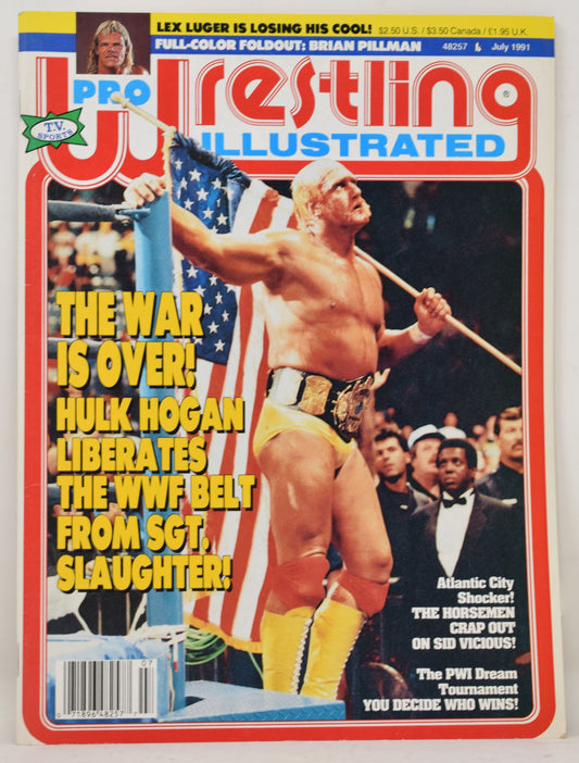 Pro Wrestling Illustrated Magazine July 1991 FN Hulk Hogan Lex Luger WWF WCW