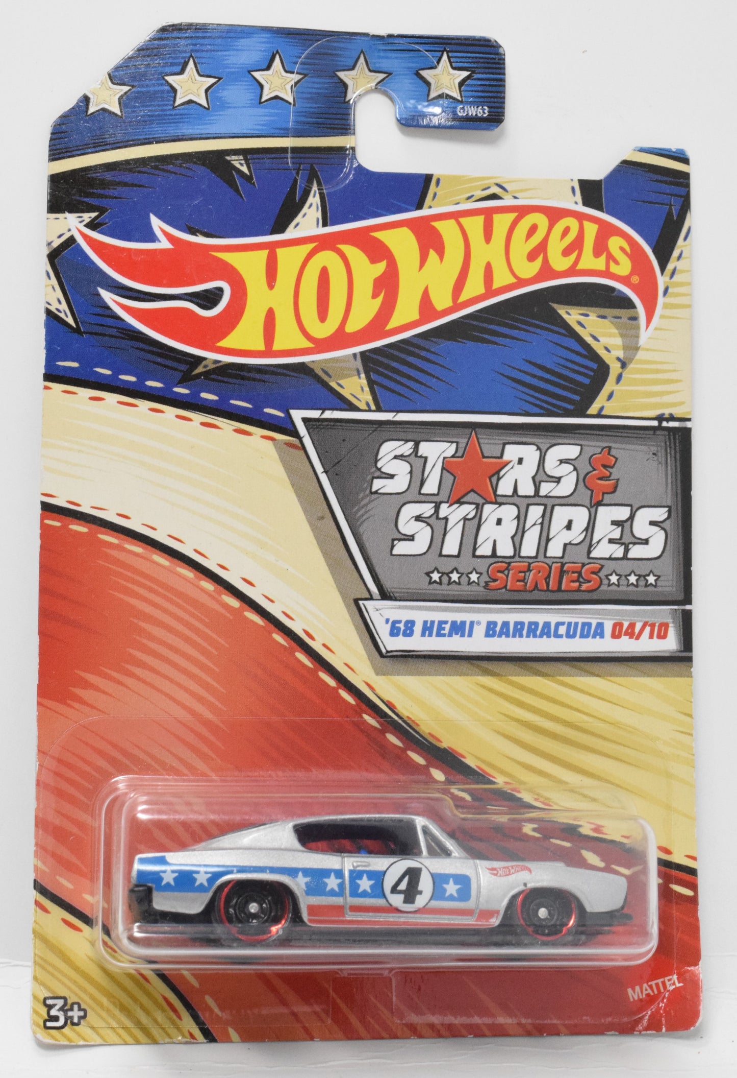 Hot Wheels 68 Hemi Barracuda 4/10 Diecast Car Stars and Stripes Series New