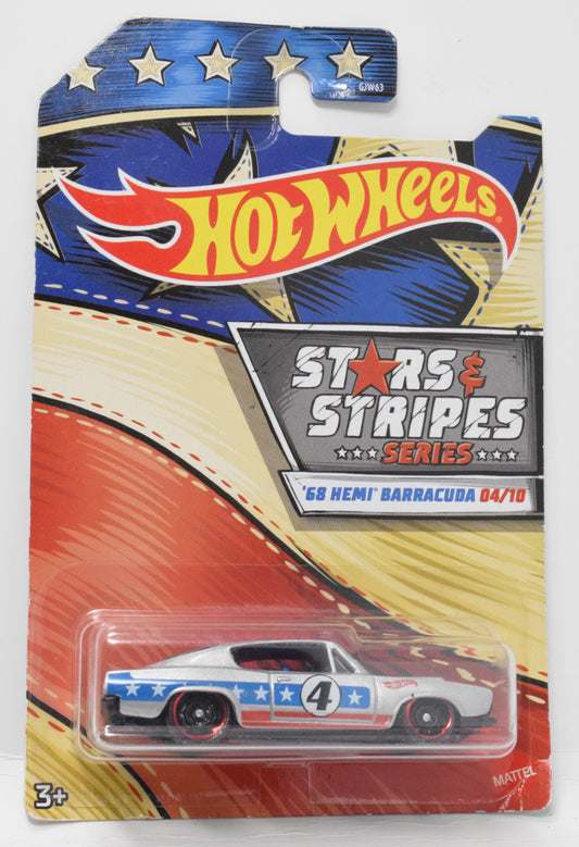 Hot Wheels 68 Hemi Barracuda 4/10 Diecast Car Stars and Stripes Series New