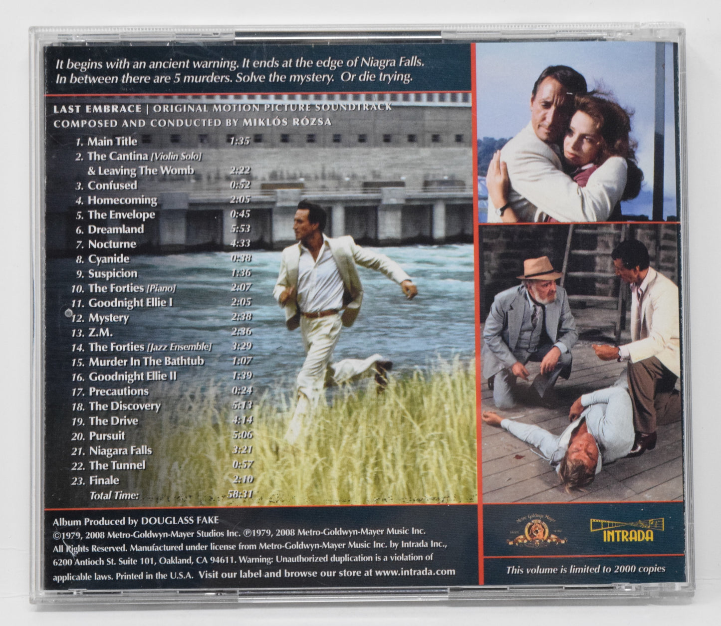 Last Embrace Soundtrack CD Miklos Rozsa Intrada LTD 2000