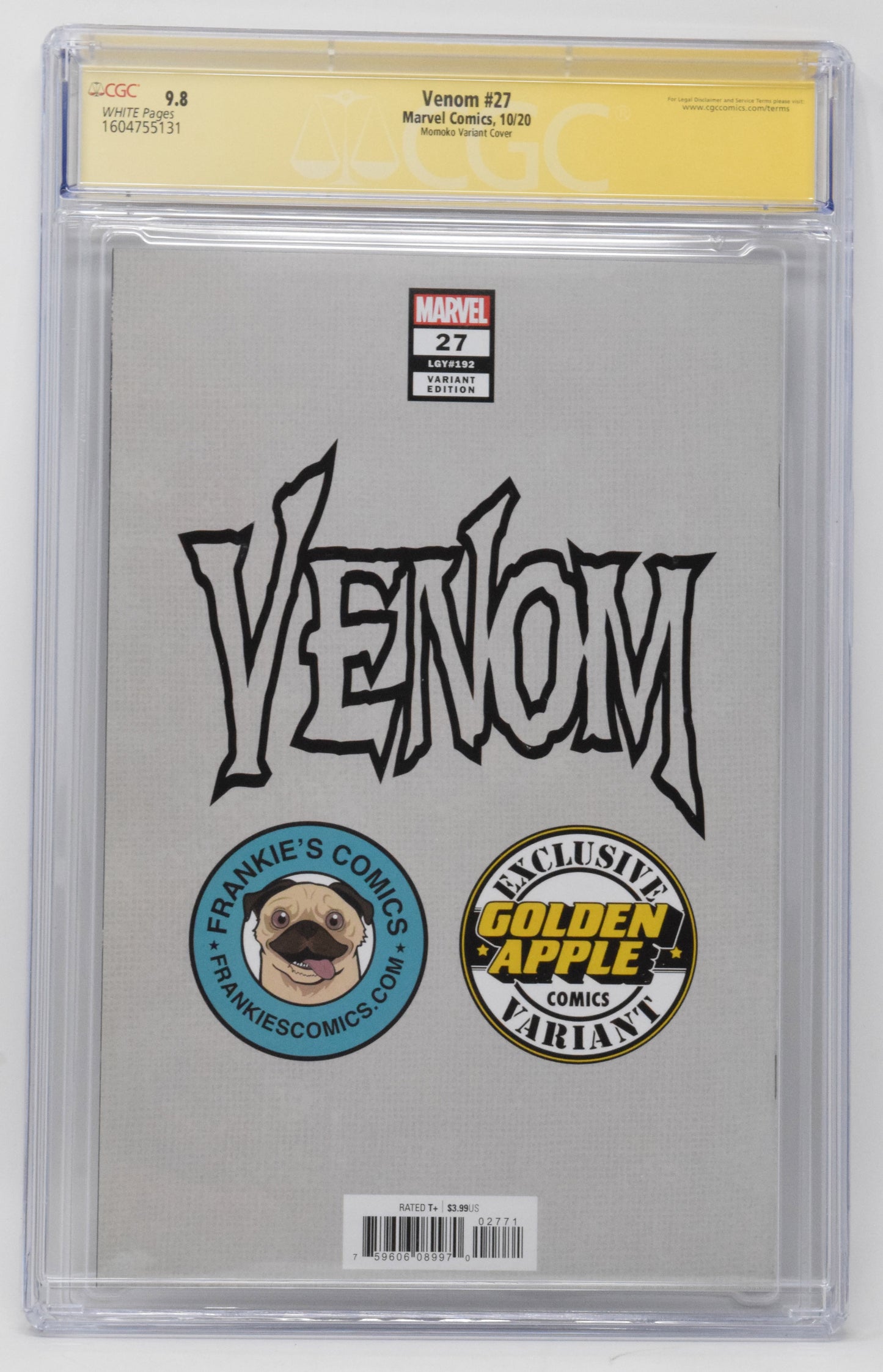 Venom 27 Marvel 2020 CGC SS 9.8 SIGNED Peach Momoko Trade Variant Knull