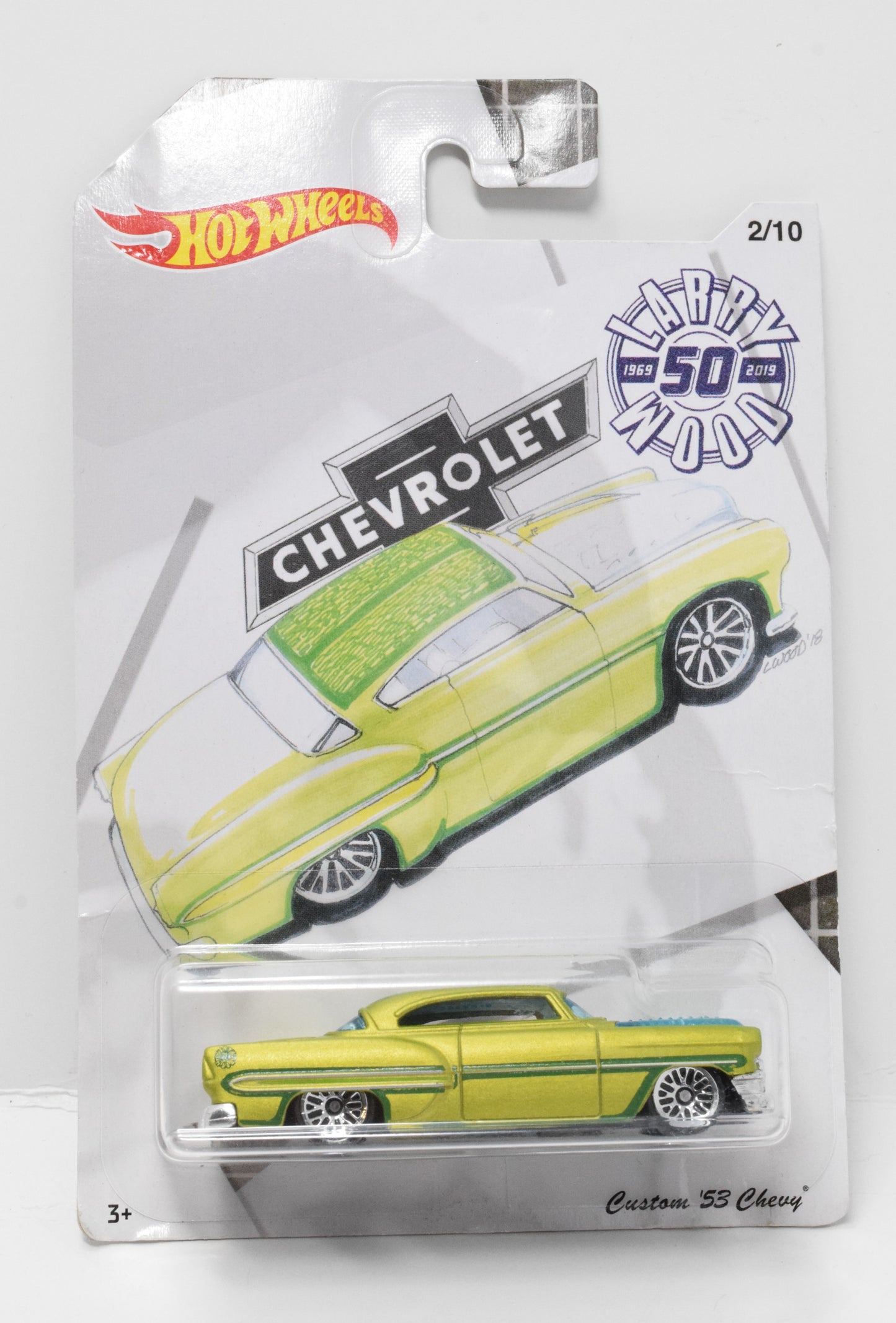 Hot Wheels Custom 53 Chevy Chevrolet Larry Wood DieCast Car Green 2/10 New
